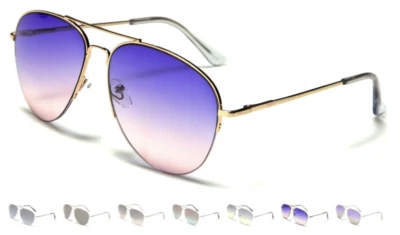 Gafas de sol AirForce de gran tamaño con alambre de metal semi-sin montura lentes degradadas colores marinos Foto 1 de 2