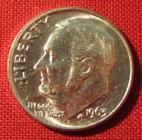 1963 P Roosevelt Dime - 90% Silver - Uncirculated Cover