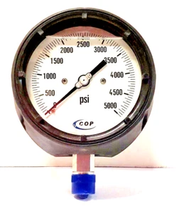 Process Pressure Gauge 4-1/2" Face 5,000 PSI 1/2" NPT S/S Lower Phenolic 685ER91 - Picture 1 of 2