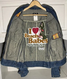 $1795 Designer DOLCE & GABBANA Men's D&G Distress Rip Logo Denim Jeans Jacket 50 - Picture 1 of 11