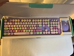 UBOTIE Colorful Computer Wireless Keyboard & Mouse Set - Picture 1 of 18