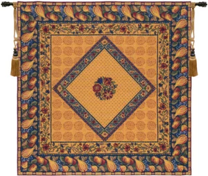 Blumenernte französisch modernes Diamantmuster Blumenmuster gewebter Wandteppich werfen NEU - Bild 1 von 1