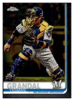 2019 Topps Chrome Update #17 Yasmani Grandal Milwaukee Brewers - Image 1 of 2