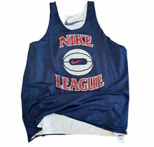 Vintage Nike League Jersey Tank Top XL #44 Basketball Blue White Reversible 90s