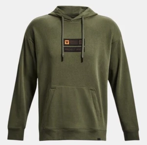 Under Armour Project Rock Veterans Day Hoodie Mens Large Green Heavyweight NWT - Picture 1 of 6