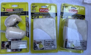 Lot Of RYOBI (2)Buffing and Polishing Pads Bonnets 4”-7” And 1 Contour Buff Kit - Picture 1 of 1