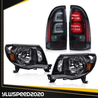 APTO PARA TOYOTA TACOMA 2005 2006-2011 FAROS Y LUCES TRASERAS LED NEGRO ÁMBAR Foto 1 de 4