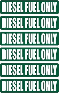 COMBUSTIBLE DIESEL SOLO 6 PAQUETE Vinilo Calcomanías Pegatinas Etiquetas de las puertas de gas Camión turbo - Imagen 1 de 1