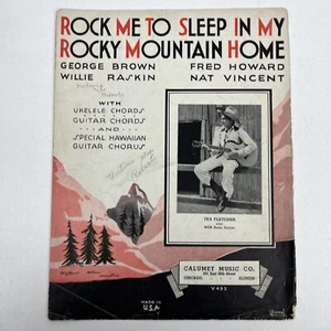 Vintage 1935 Rock Me TO Sleep In My Rocky Mountain Home Sheet Music - Picture 1 of 6