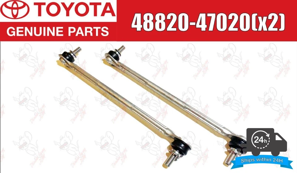 Toyota Lexus Genuine Front Stabilizer Bar Link Set of 2 48820-47020 OEM - Image 1 of 4
