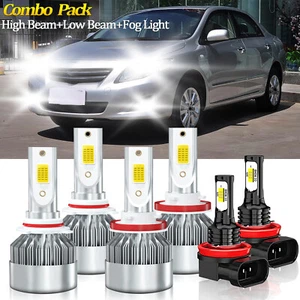For Toyota Corolla 2017-2018 LED Headlight High Low Beam& Fog Lights Bulbs Kit - Picture 1 of 11