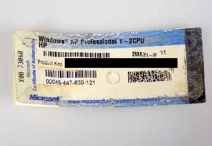 Windows XP Professional Original Physical Sticker 1-2 CPU Product Key - Bild 1 von 1