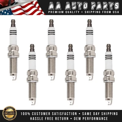 Set of 6 Laser Iridium Spark Plug for 2011-2017 BMW X3 3.0L l6 97506 SILZKBR8D8S - Image 1 of 4