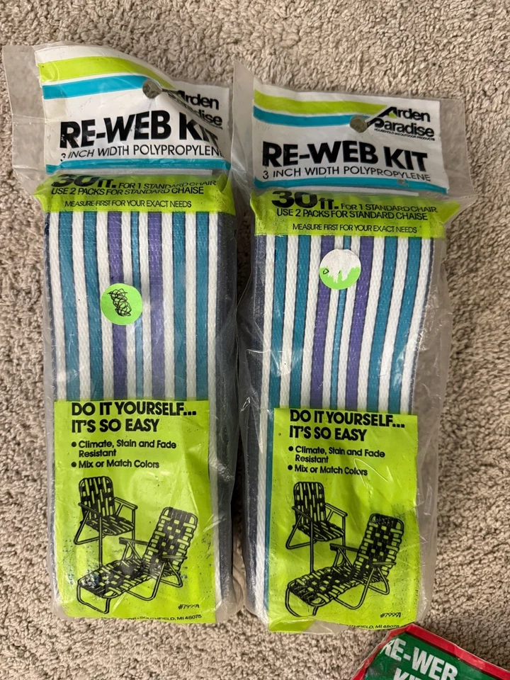 NUEVO Kits Re-web Vintage Surtidos Muebles de Césped Silla Salón Reparación, Vendido Indiv. Foto 1 de 1