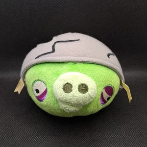 Casco de peluche Angry Birds 6" SIN SONIDO cabo cerdo agrietado cerditos malos usado en excelente estado - Imagen 1 de 7