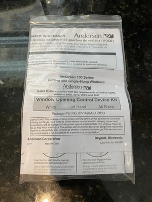 Andersen Window Opening Control Device 100 Series. Left Hand. Lot Of 10. White - Image 1 of 2