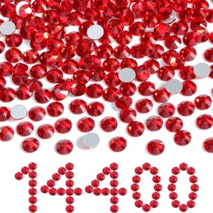Beadsland Flatback Rhinestones Bulk,14400pcs Red Rhinestones for Crafts Cloth... - Picture 1 of 6