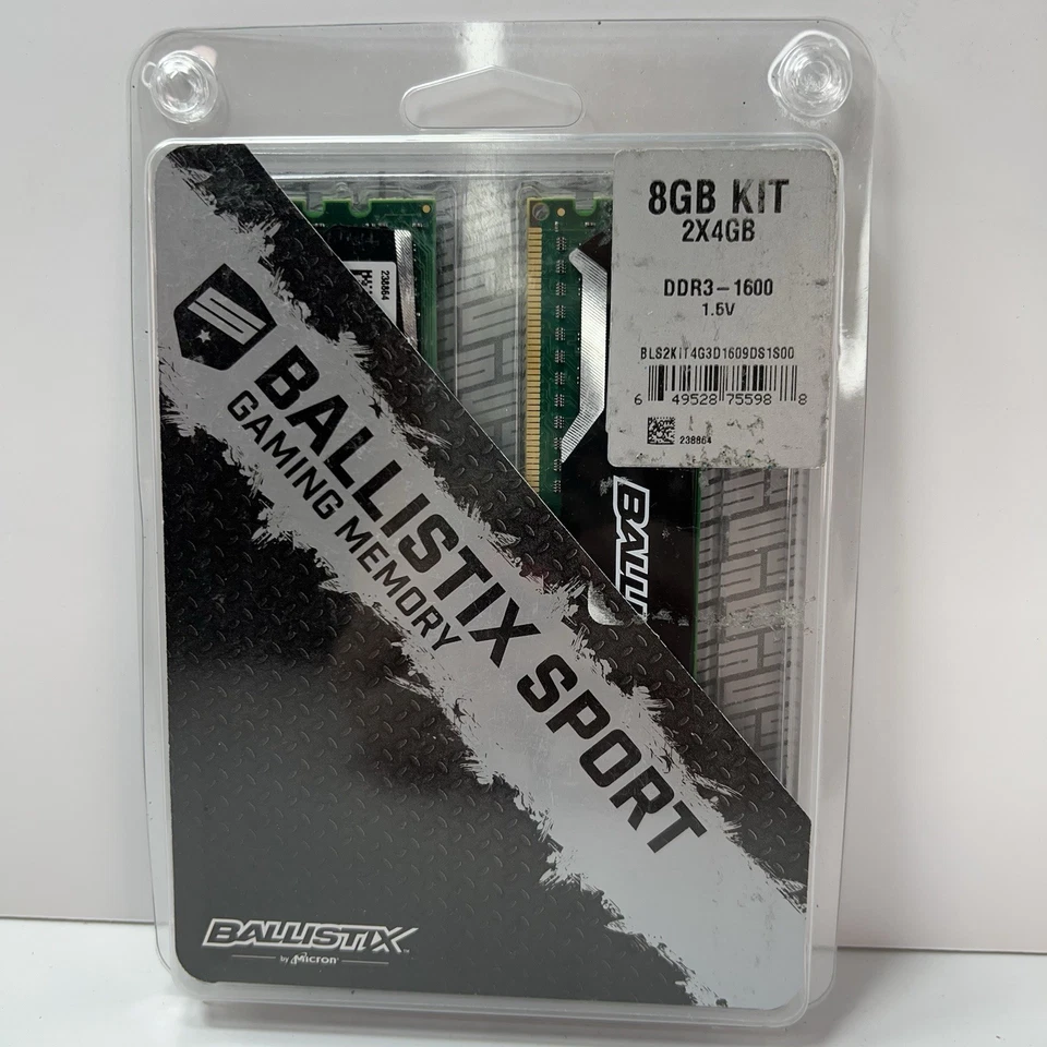 BALLISTIX SPORT GAMING MEMORY 8GB KIT (2 X 4 GB) DDR3 - 16001.5V - Image 1 of 4