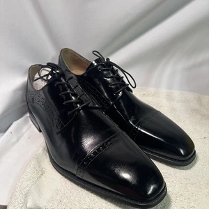 Herren Elegante Schuhe Kappe Zehe Oxford Schwarz Leder Schnürschuhe Stacy Adams 25543 - Bild 1 von 5