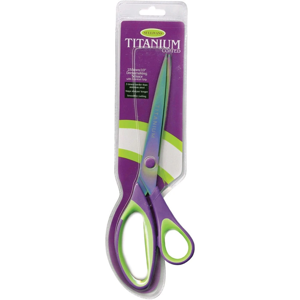 Tesoura de costureira Sullivans 15008 titânio 10"-roxo/verde - Imagem 1 de 1