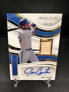 2023 Panini Immaculate Clearly Joe Carter Auto Material Signatures 4/15 #CMS-JC - Picture 1 of 2