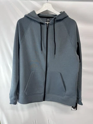 RBX Active 全拉链灰色黑色装饰连帽夹克新款男式小号 — 第 1/4 张图片