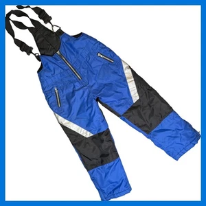 Vintage Y2K Sneaux Kids Snowboard Ski Bibs Pants Blue Black Size Small Snow Gear - Picture 1 of 11