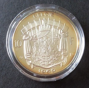 Belgium - Official re-strike of the Royal Mint - Rare 10 Francs 1969 VL - Picture 1 of 2