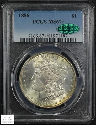 1886 Morgan Silver Dollar $1 PCGS MS 67+ Plus CAC - Image 1 of 4
