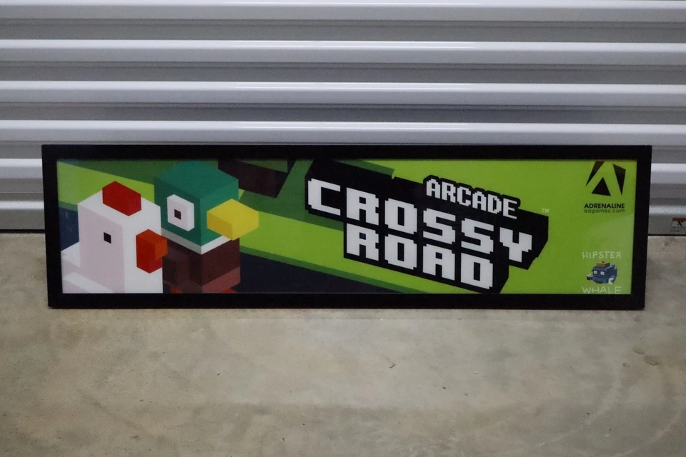 Crossy Road Arcade Marquee Topper Sign Adrenaline Amusements Untested Frame - Image 1 of 4