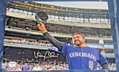 Фотография Винни Кастильи с автографом 8x10 сертифицированная PSA Colorado Rockies с автографом - Изображение 1 из 4