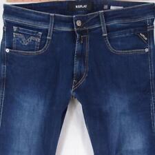 Mens Replay M914 ANBASS Stretch Slim Tapered Blue Jeans W32 L30