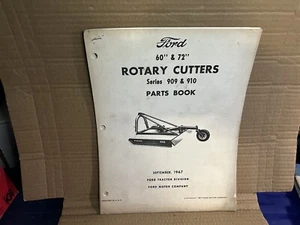 Ford 60" & 72" Rotary Cutter Series 909 & 910 Parts Book September 1967 - Picture 1 of 2