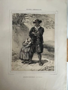 LITHOGRAPHIE LALAISSE-BENOIST 1848 " METAYER D' ESCOUBLAC " LOIRE INFERIEURE - Picture 1 of 1