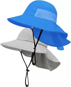 2-Pack Toddler Baby Sun Hat Kids Summer UPF 50+ for Boys Girls Adjustable Bea... - Picture 1 of 6