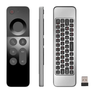 W3 2.4G Wireless Voice Air Mouse Remote Controller Mini Keyboard For Android TV - Bild 1 von 8