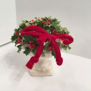 Mini Arbusto de Acebo de Navidad de Colección Base de Cerámica Japón Inarco Decoración de Vacaciones - Imagen 1 de 7