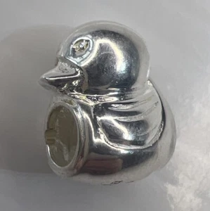 NEU HALIA 925 Sterlingsilber Plättchen Perle Charm süß Gummi Ente lächelnd - Bild 1 von 9