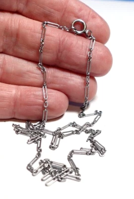 БЕЛОЕ ЗОЛОТО ЗАПОЛНЕННАЯ ЦЕПОЧКА ОЖЕРЕЛЬЕ 2 ГРАММА 18 ДЮЙМОВ - Изображение 1 из 2