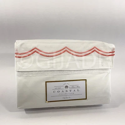 Coastal Collection King Sheet Set 4pc White 100% Cotton New - Image 1 of 4