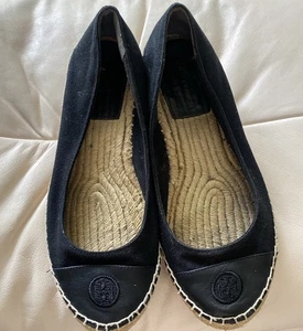 Tory Burch schwarze Damen-Espadrilles Keilabsätze Größe 8,5 - Bild 1 von 6