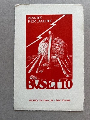 T) Cartoncino militare 9x14cm Andrea Busetto ex libris Milano Sorgiani fascismo  - Imagen 1 de 2