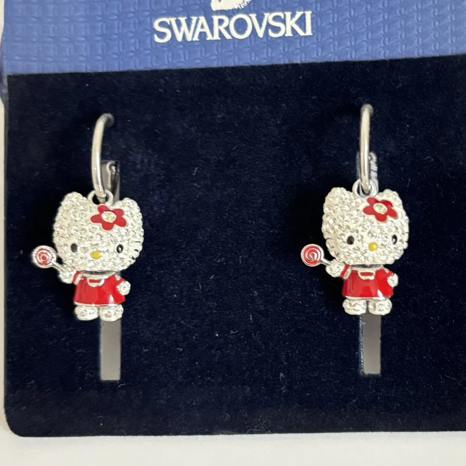 Swarovski Hello Kitty пирсинг розовый леденец серьги новый - Изображение 1 из 4