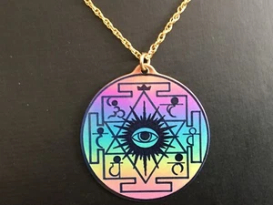Unusual Titanium Pendant and chain by Spectore. Necklace, Hypoallergenic. - Picture 1 of 3