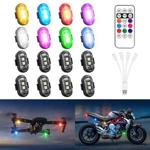 16 PIEZAS Luces Estroboscópicas LED Inalámbricas Control Remoto Inalámbrico para Avión Drone Bicicleta - Imagen 1 de 24