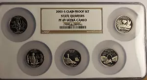 2003-S NGC PF69 UCAM -QUARTER US Mint Proof 5 Coin - Ultra Cameo - 5 Coin Set! - Picture 1 of 3