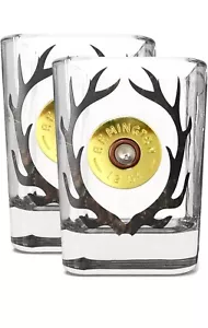 SHOT GLASS-Antler Shotgun Shell Bullet-For Hunters, Bar ,Wedding Gift (2pk) - Picture 1 of 7