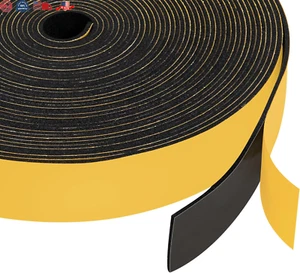 Neoprene Rubber Foam Tape 1 Inch Wide X 1/16 Inch Thick 33 Feet Length Tape - Picture 1 of 8