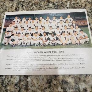 PHOTOGRAPH OF THE 1960 CHICAGO WHITE SOX TEAM AUTOGRAPHS JC MARTIN FRANK BAUMANN - Picture 1 of 7