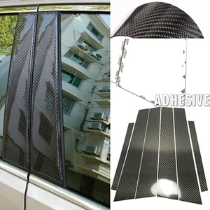 6Pcs Real Carbon Fiber Window Pillar Panel Fits 98-05 E46 320i 325i 328i 330i - Bild 1 von 3